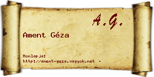 Ament Géza névjegykártya